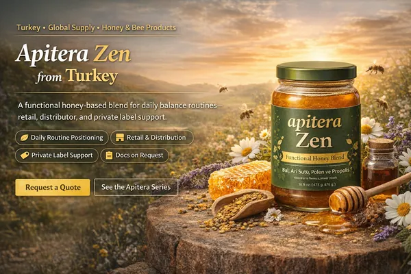 Apitera Zen functional honey-based blend supply from Turkey